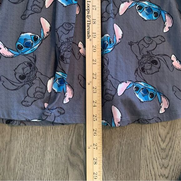 Disney Stitch Dress Girls Small Gray Crew Neck Short Cap Sleeves Full Skirt. - Picture 8 of 9